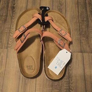 NWT Time & True Footbed Sandals Blush size 8